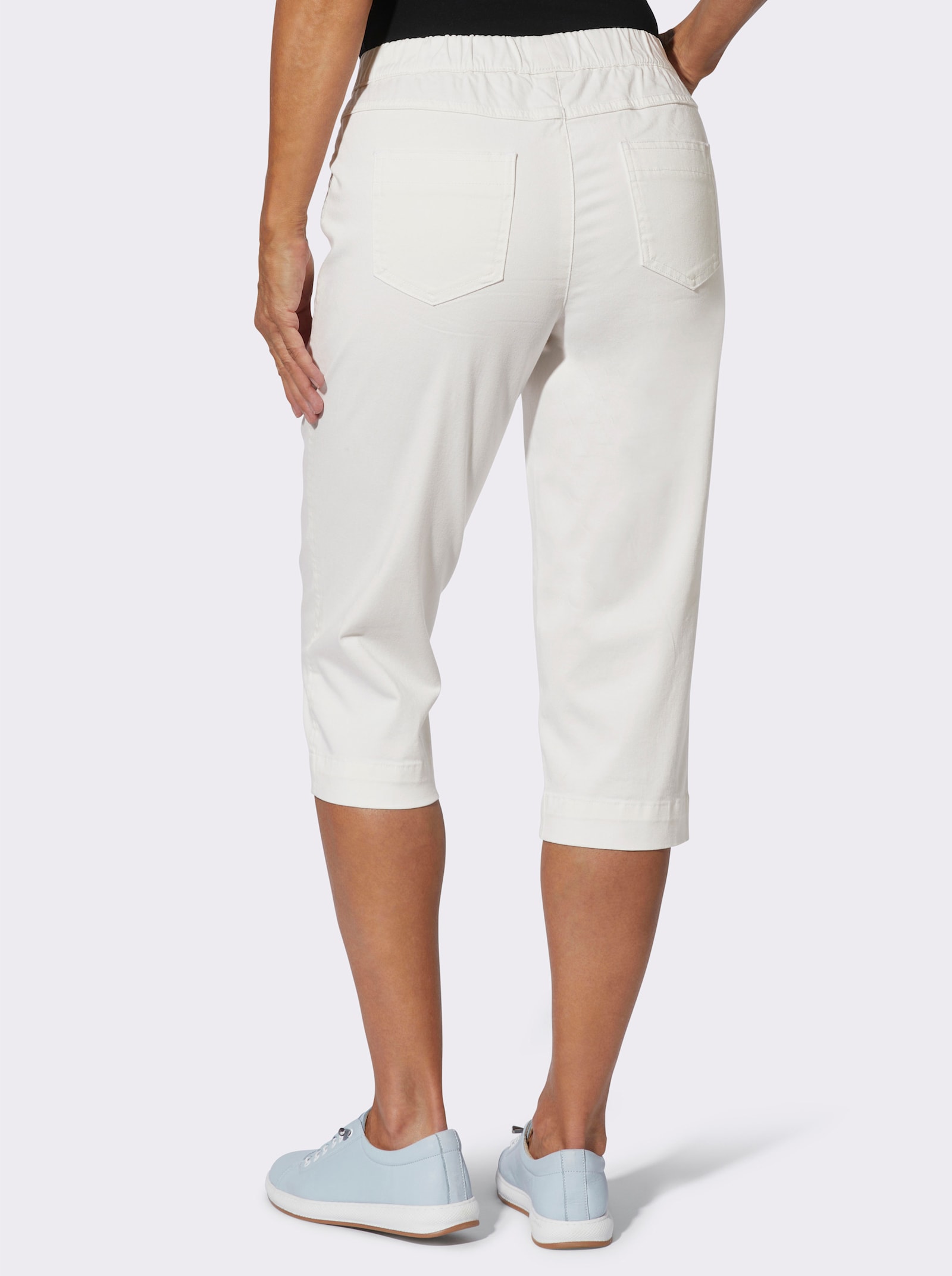 Caprijeans mit Dehnbund - weiß