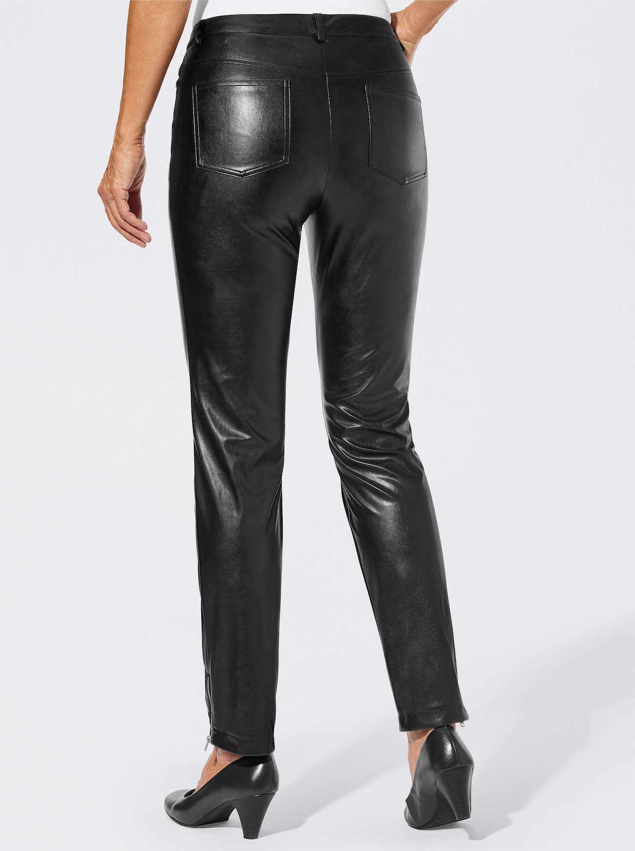 Pantalon en imitation cuir - noir