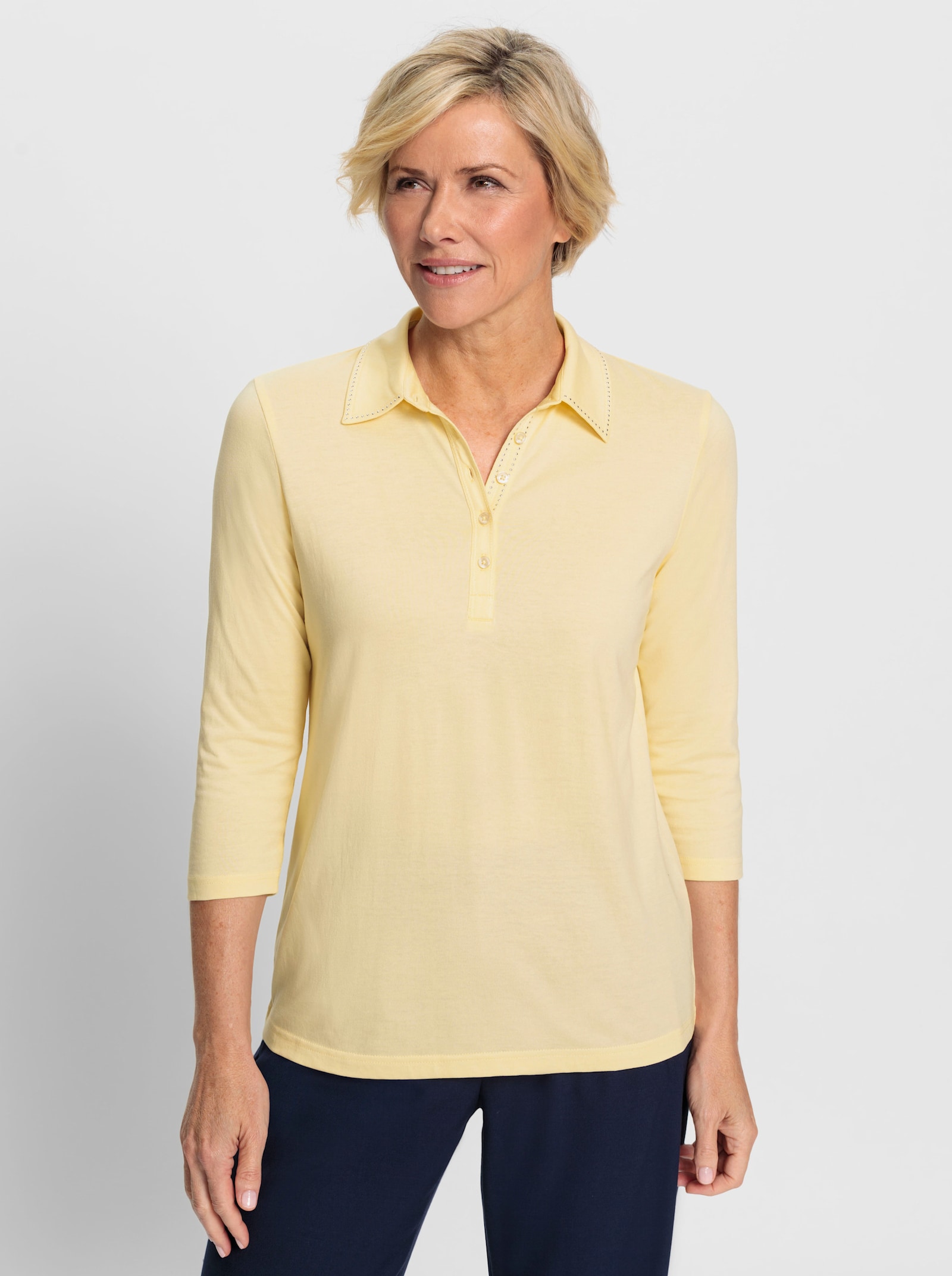 Poloshirt im Modal-Mix - vanille