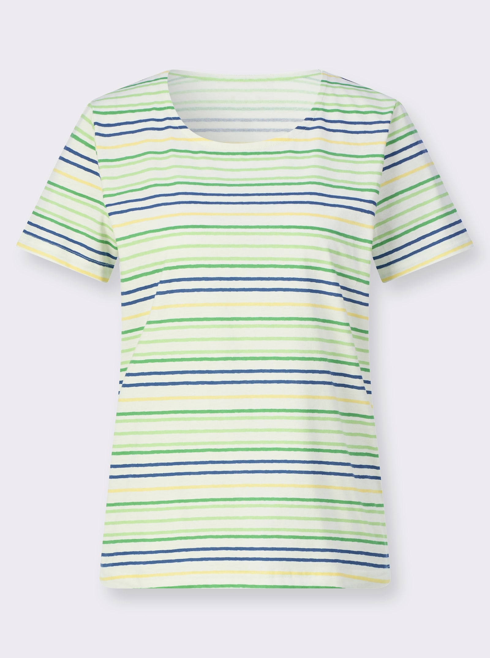 Shirt mit Ringelmuster - apfel-ecru-gemustert
