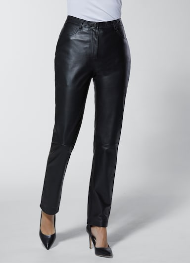 CREATION L PREMIUM Pantalon cuir agneau nappa - noir