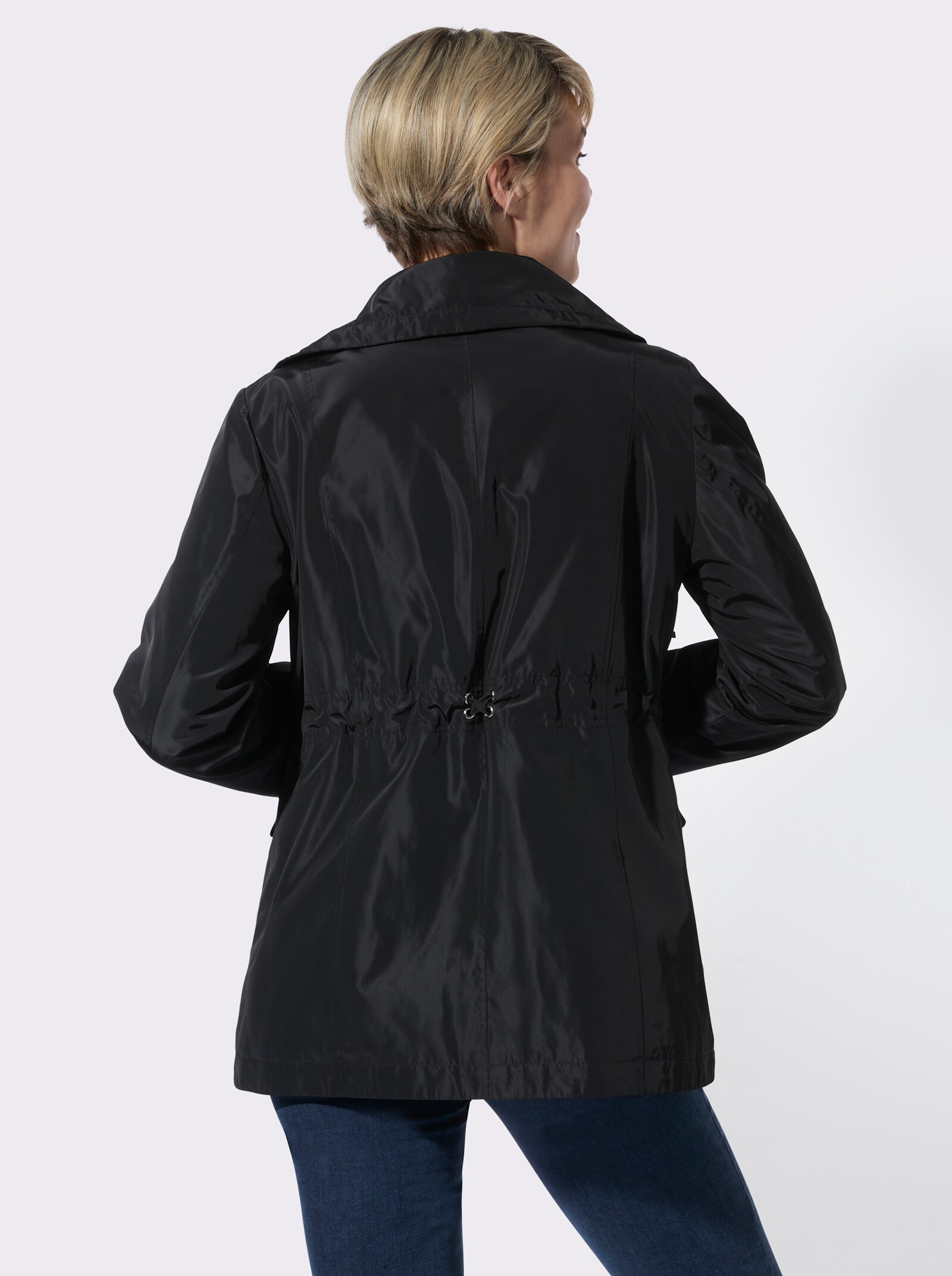 Übergangsjacke mit Umlegekragen - schwarz