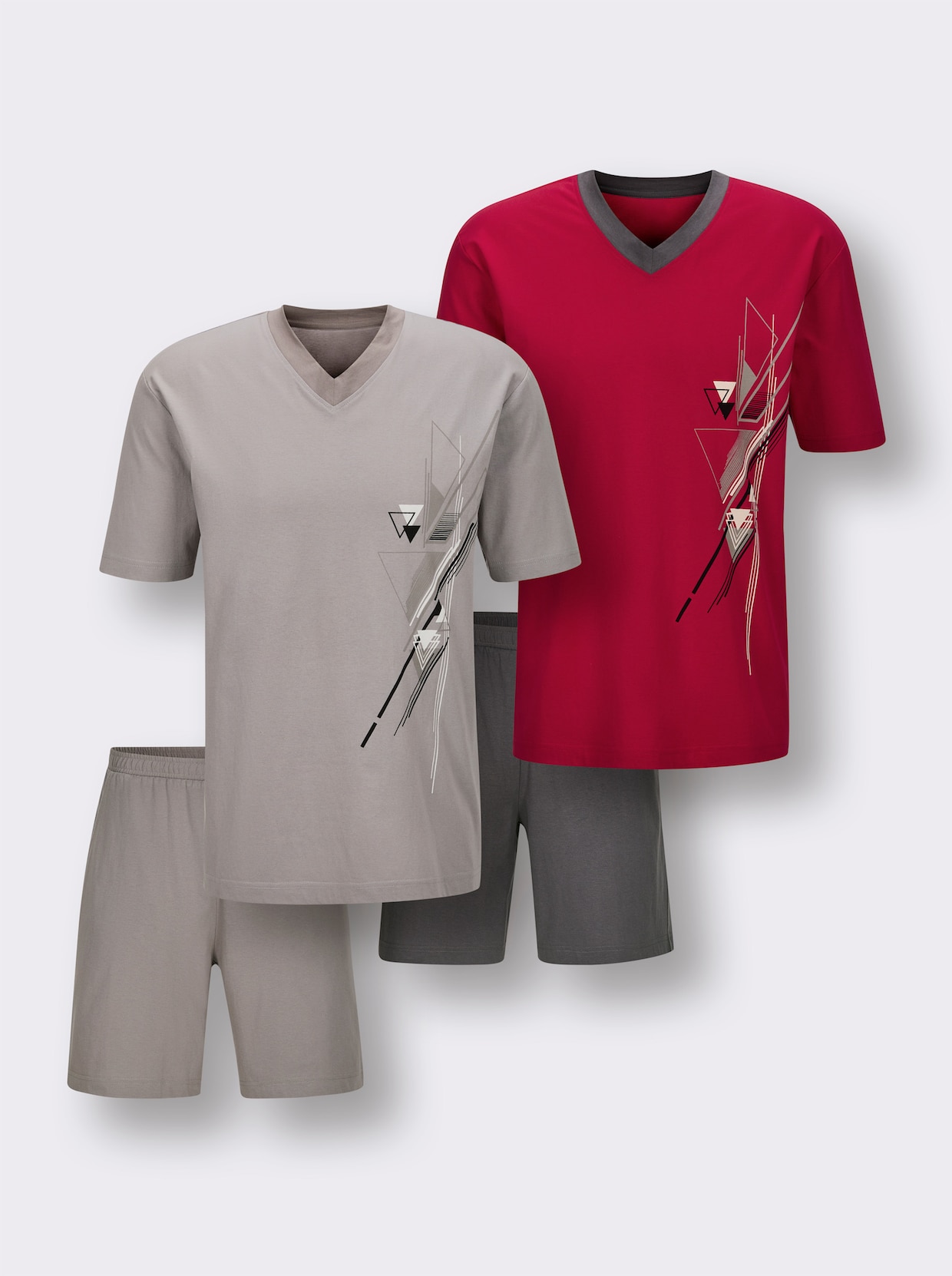 wäschepur men Shortys - rot + grau