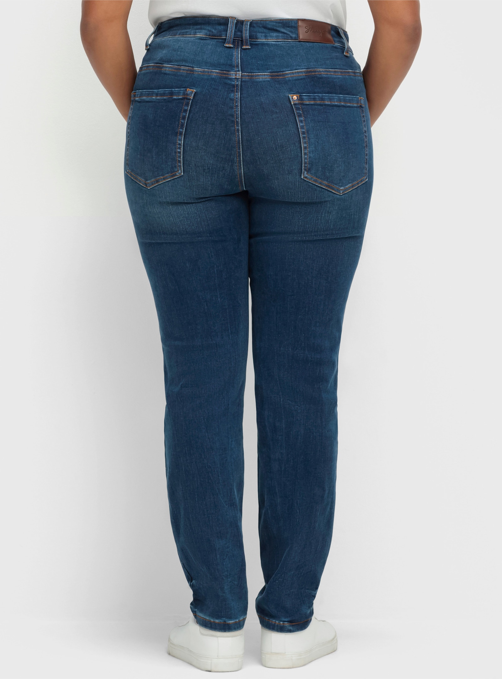sheego Skinny jeans met bodyforming-effect - dark blue denim