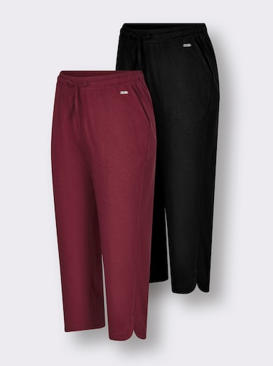 feel good Capri-Hosen - schwarz + bordeaux
