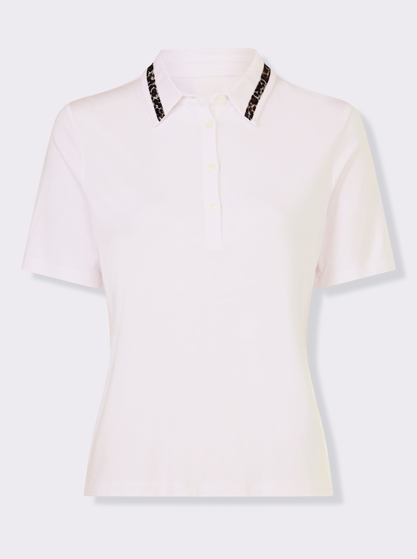 heine Poloshirt mit Leo-Akzenten - weiß