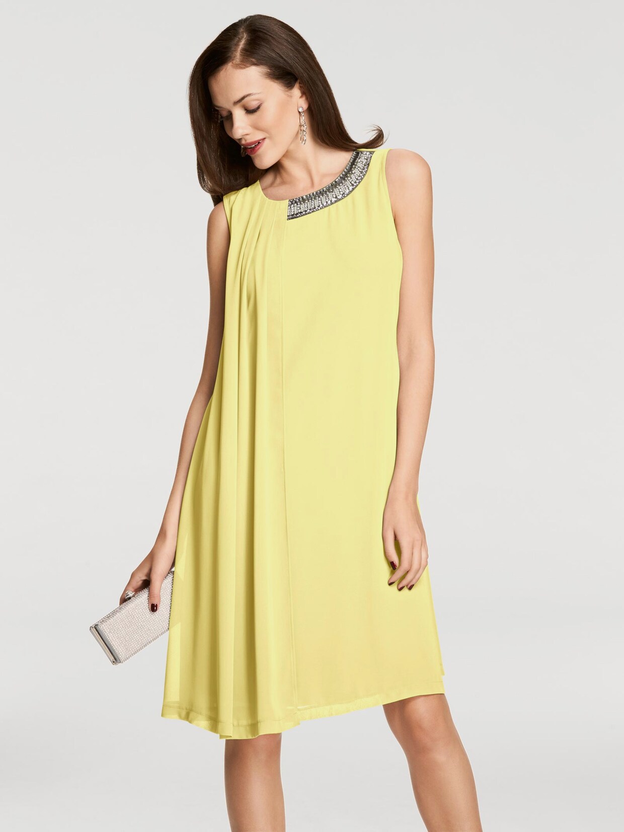 Patrizia Dini Chiffonkleid - gelb