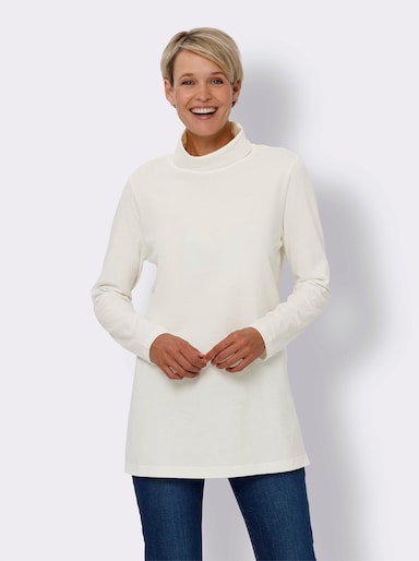 Longshirt mit Rollkragen - ecru