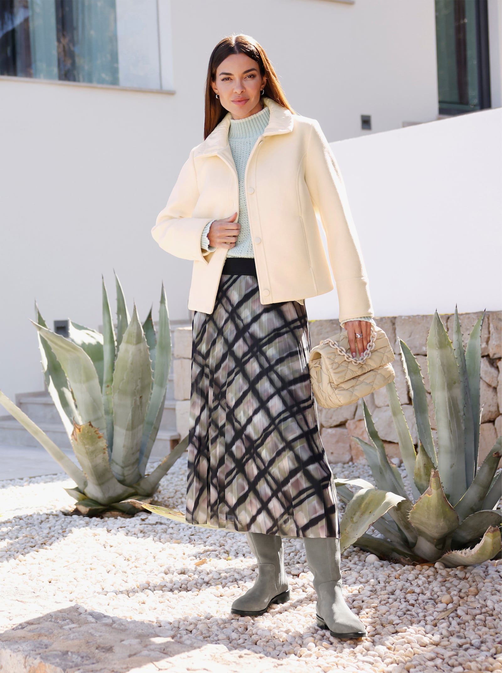 heine Outdoorjacke in A-Form - champagner