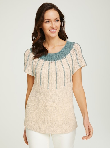 heine Pull - blanc-turquoise