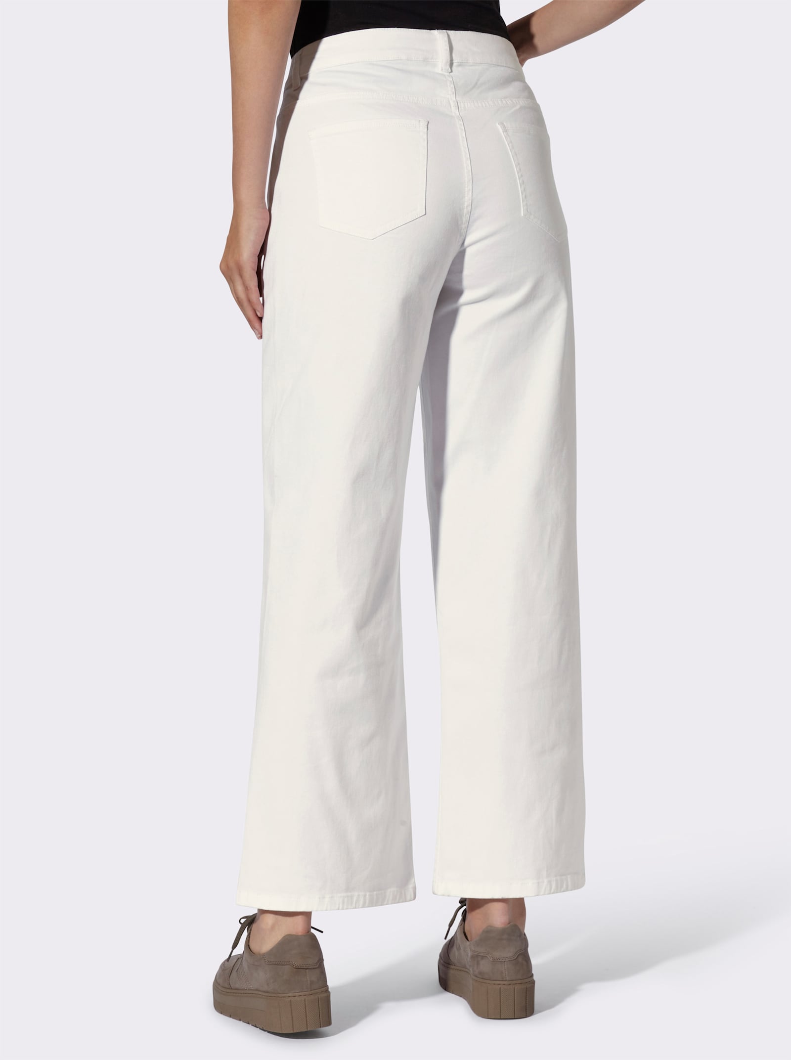 heine 5-pocketjeans met wijde pijpen - ecru