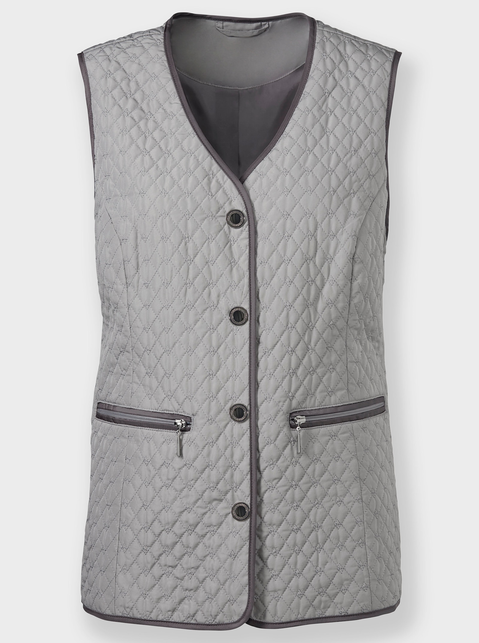 Steppweste in pflegeleichter Qualität - steingrau