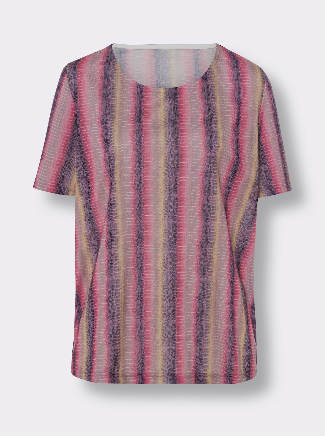 Kurzarmshirt - pink-limone-bedruckt