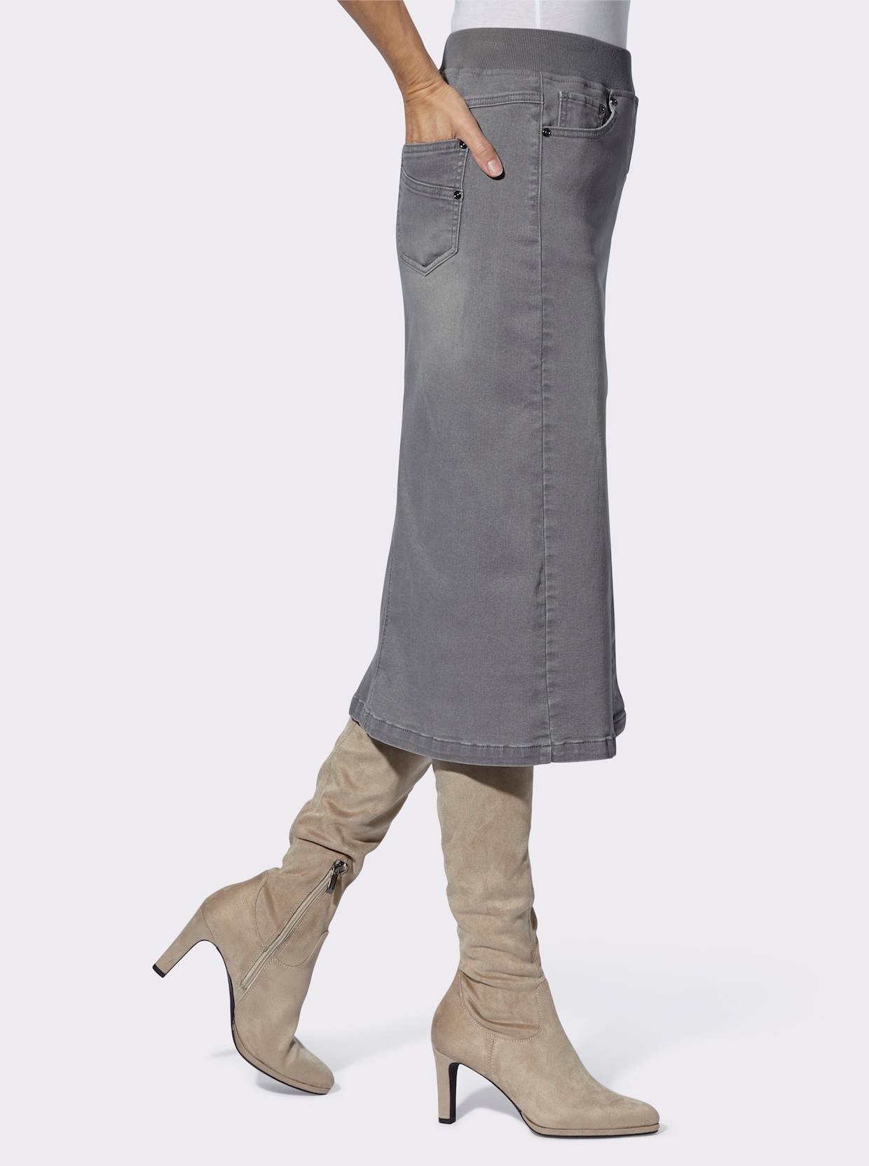 Jeansrok - grey-denim