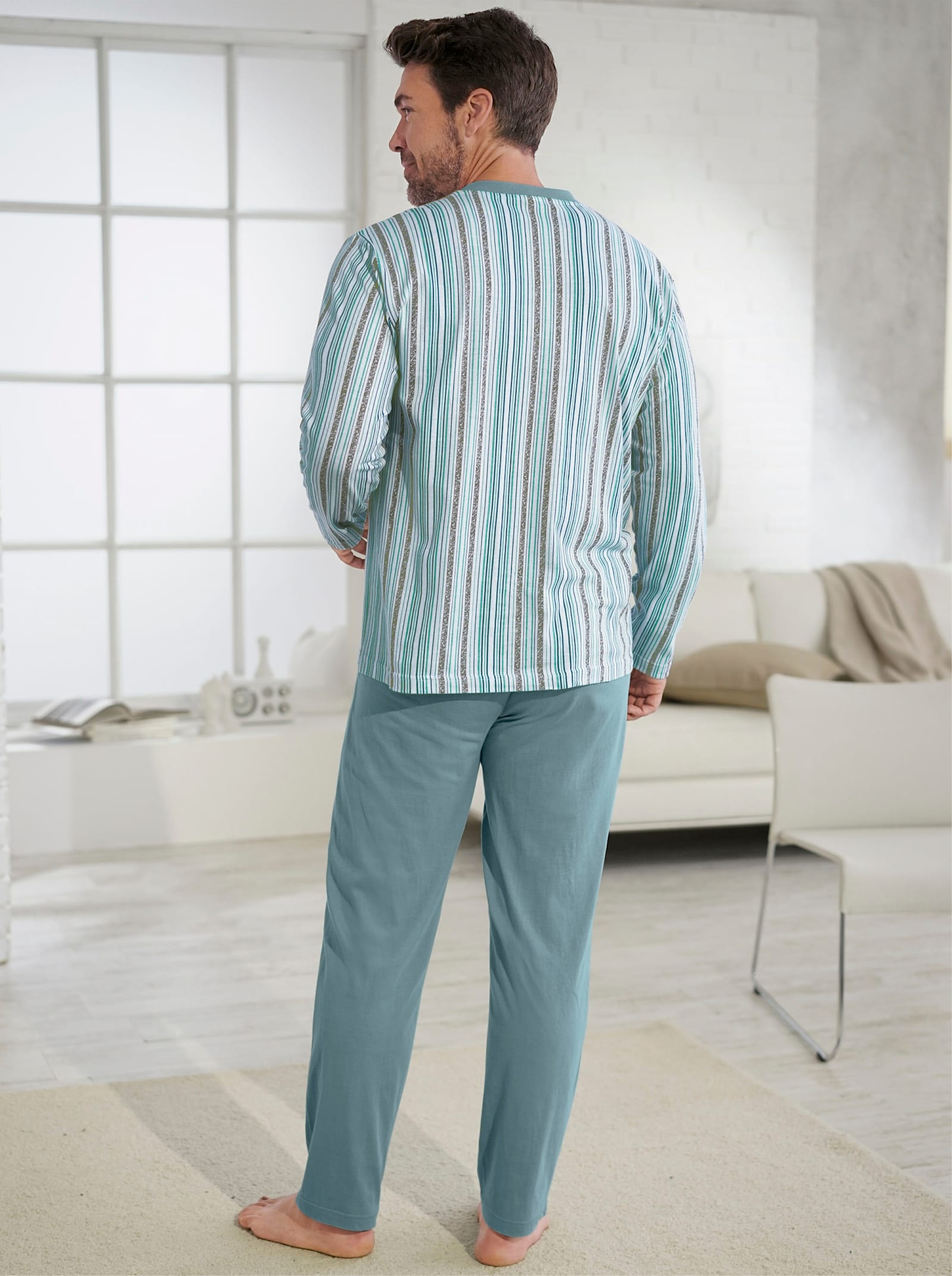 KINGsCLUB Pyžama - nefritová+nefritová-proužek