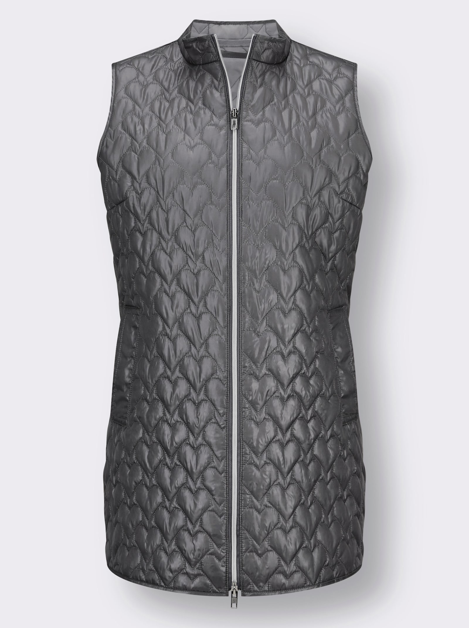 Steppweste in längerer Form - anthrazit