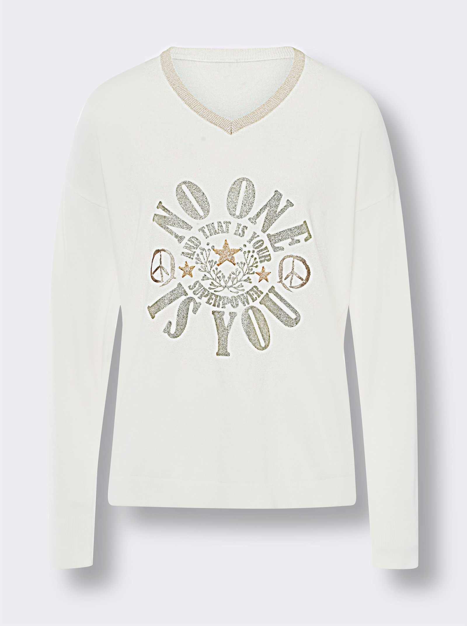 heine Pullover van fijntricot met glittergaren - ecru