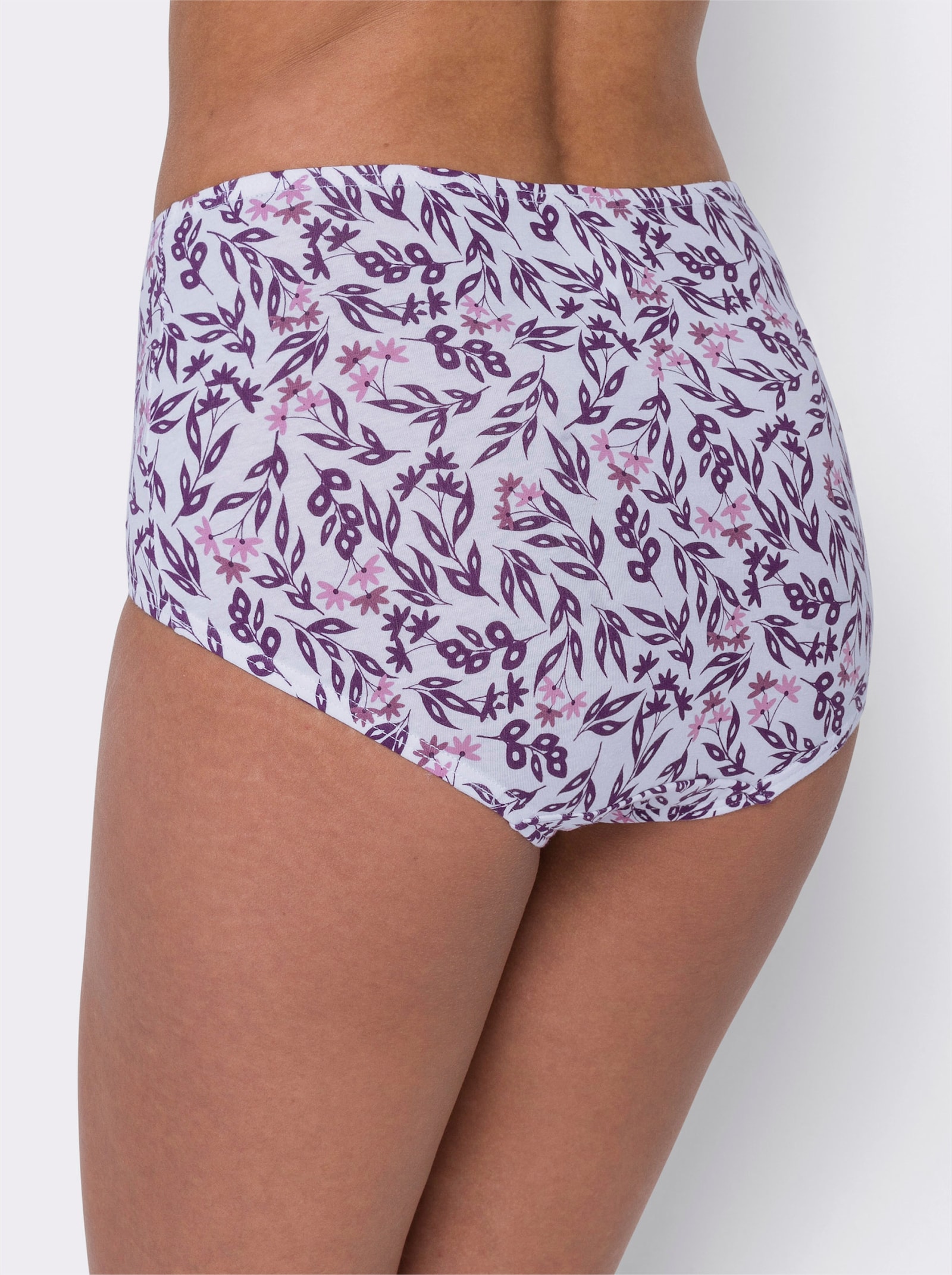 Nohavičky, zvýš. pás, 2-itý klin, kvet. potlač - Slivka-vytlačiť