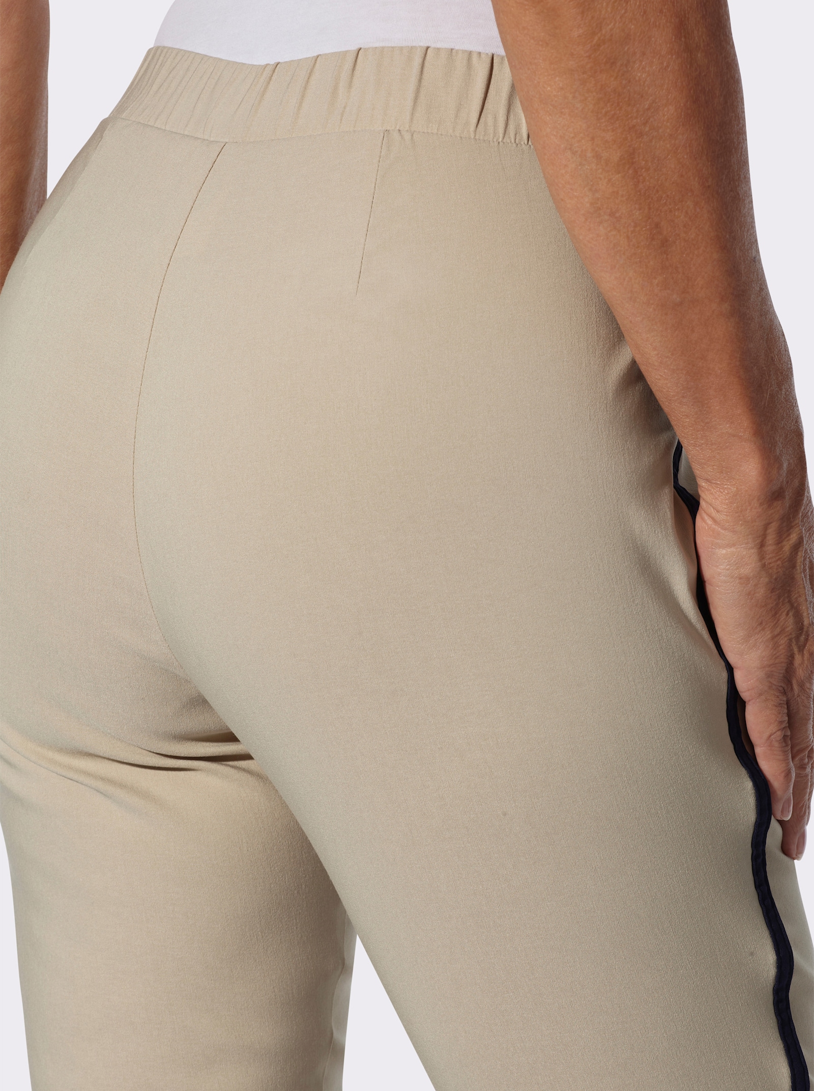 Bengalinhose mit seitlicher Kontrastpaspel - sand-marine