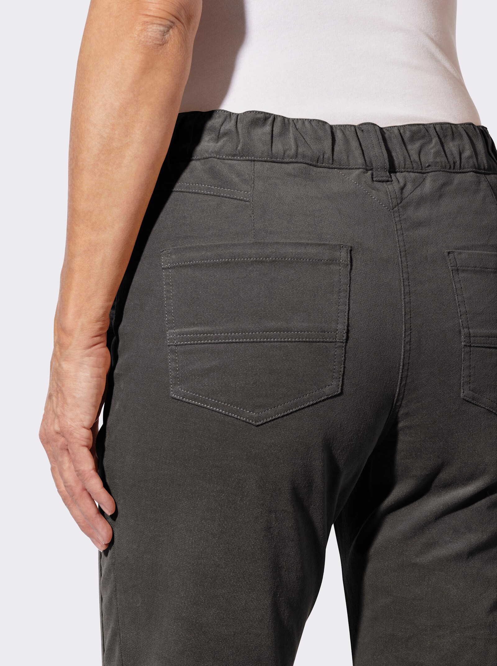 Hose in Samt-Optik - graphit