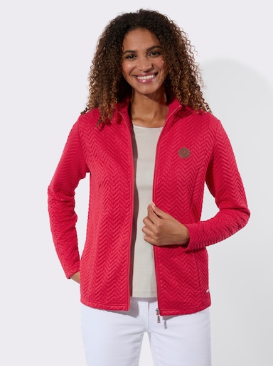 Shirtjacke mit Stehkragen - erdbeere