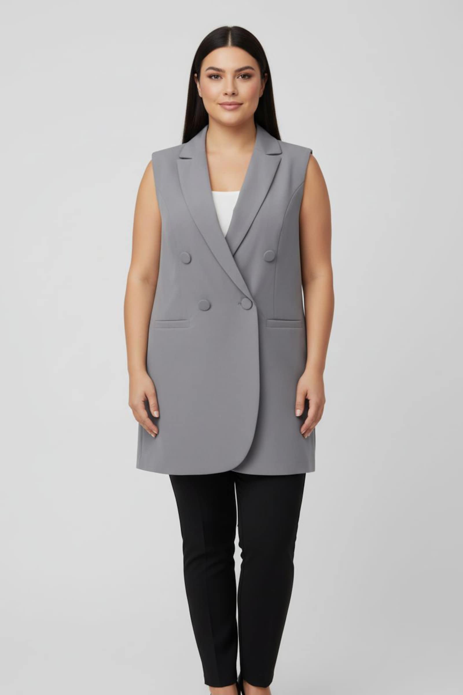 Anzugweste in pflegeleichter Qualität - steingrau