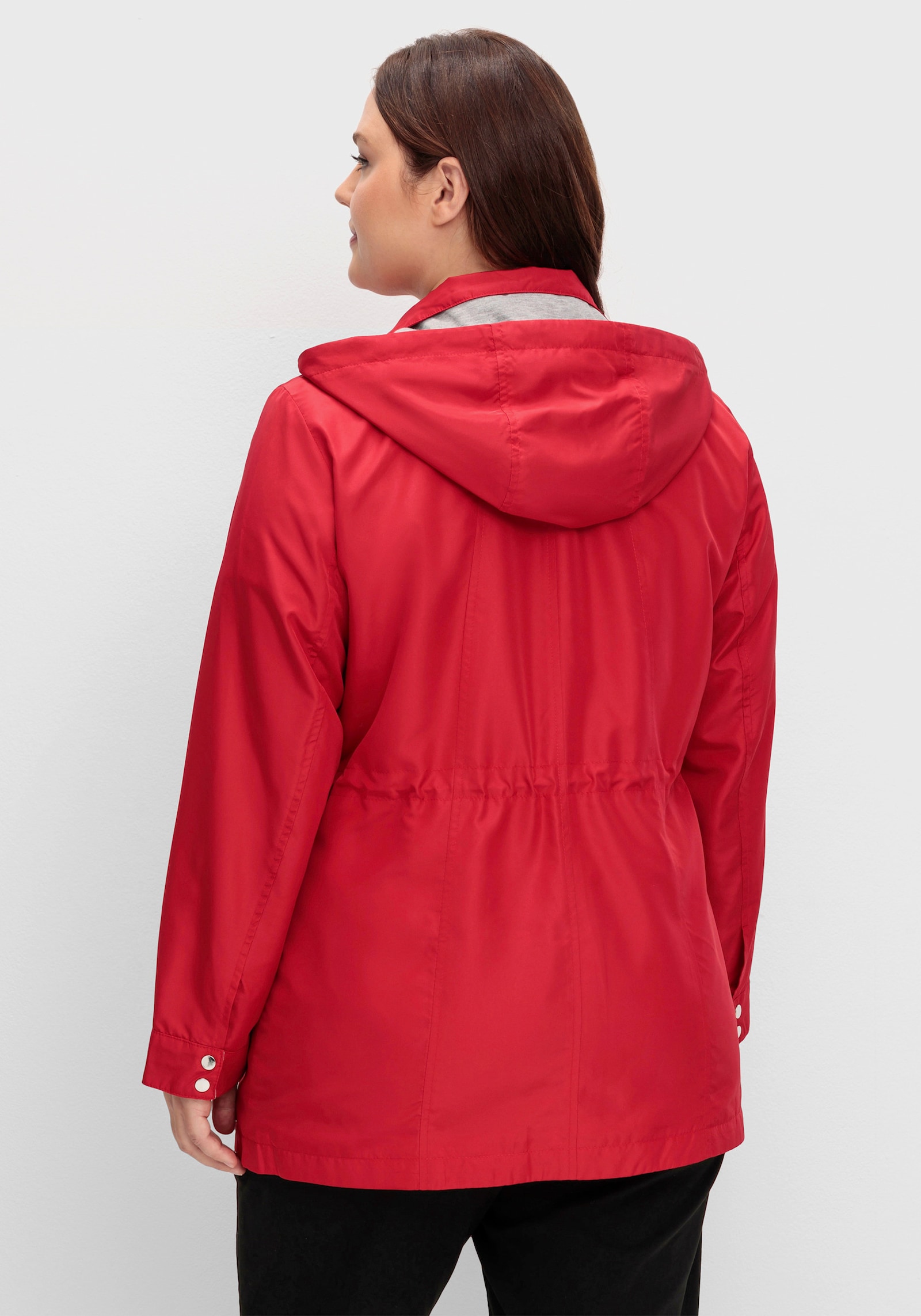 Freizeitjacke mit Tunnelzug in der Taille - rot
