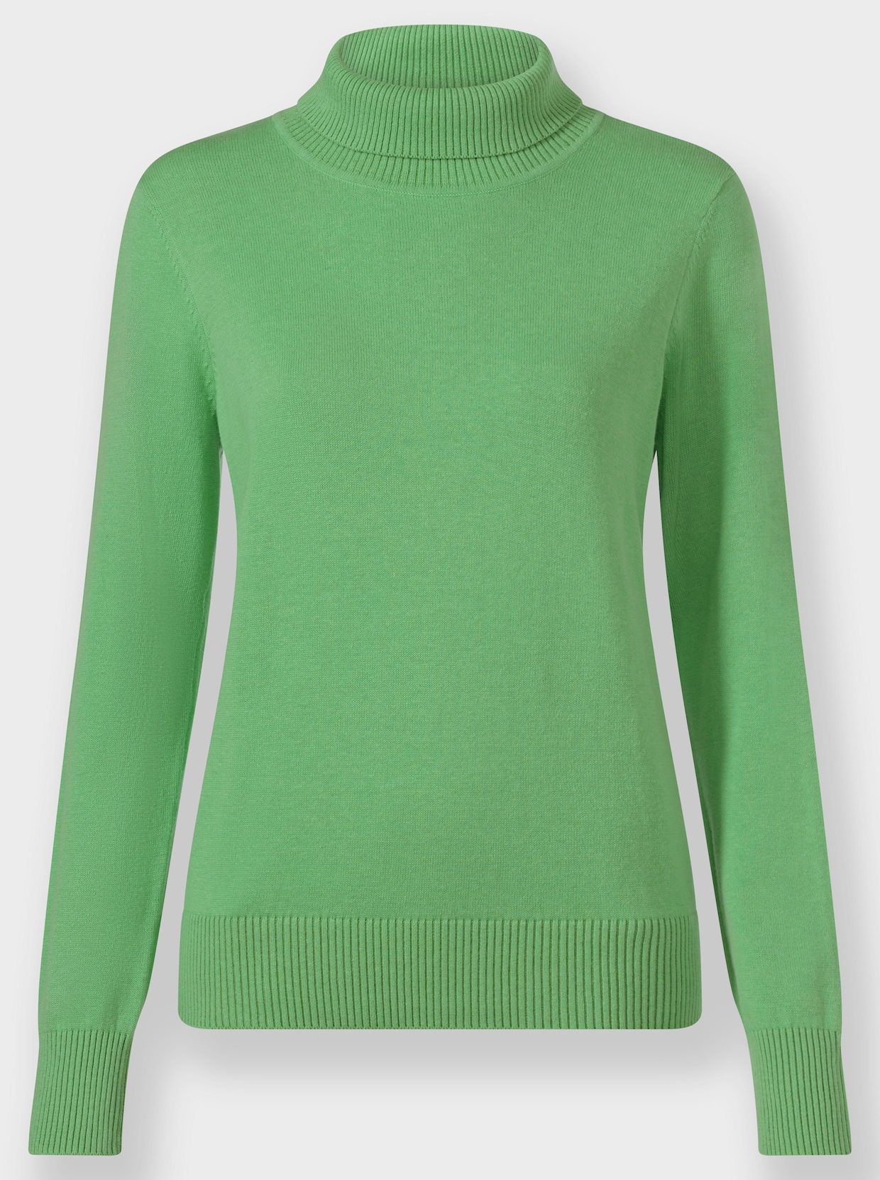 Rollkragenpullover aus Feinstrick - apfel