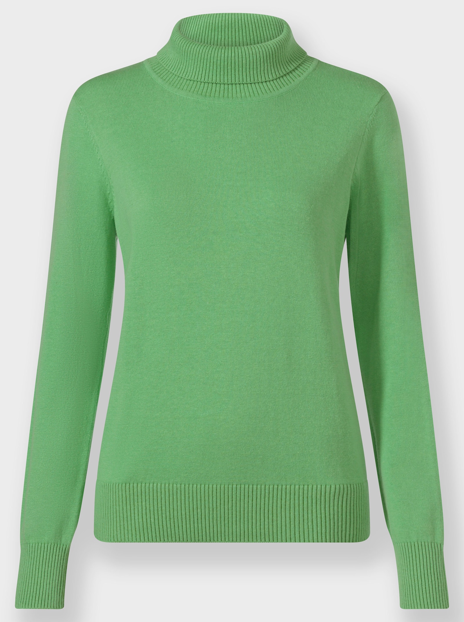 Svetr s rolákovým límcem z jemného úpletu - jablková