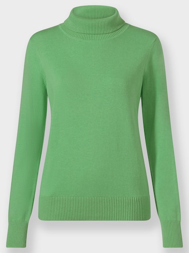 Rollkragenpullover aus Feinstrick - apfel