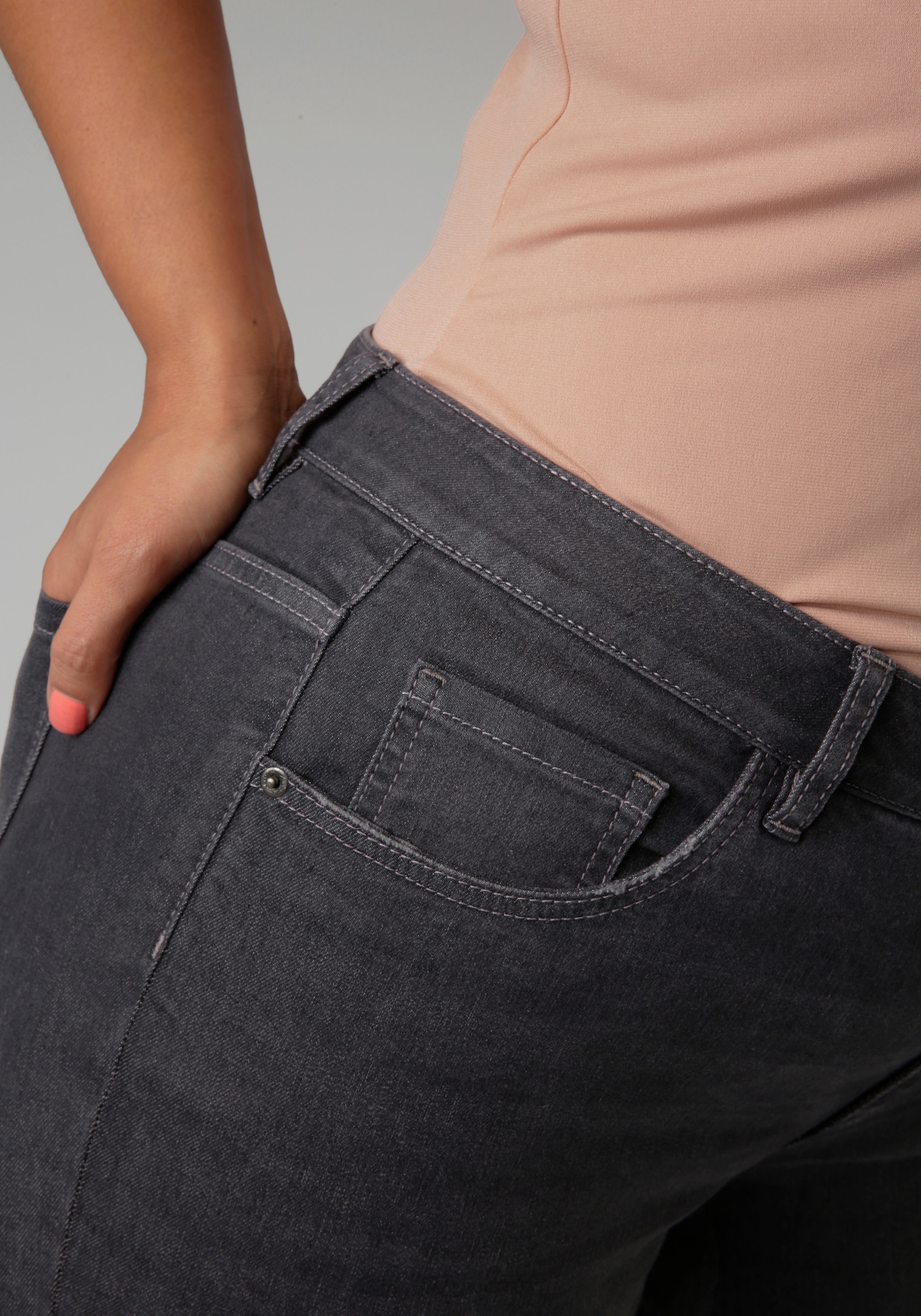 Aniston PLUS Straight-Jeans - grey used