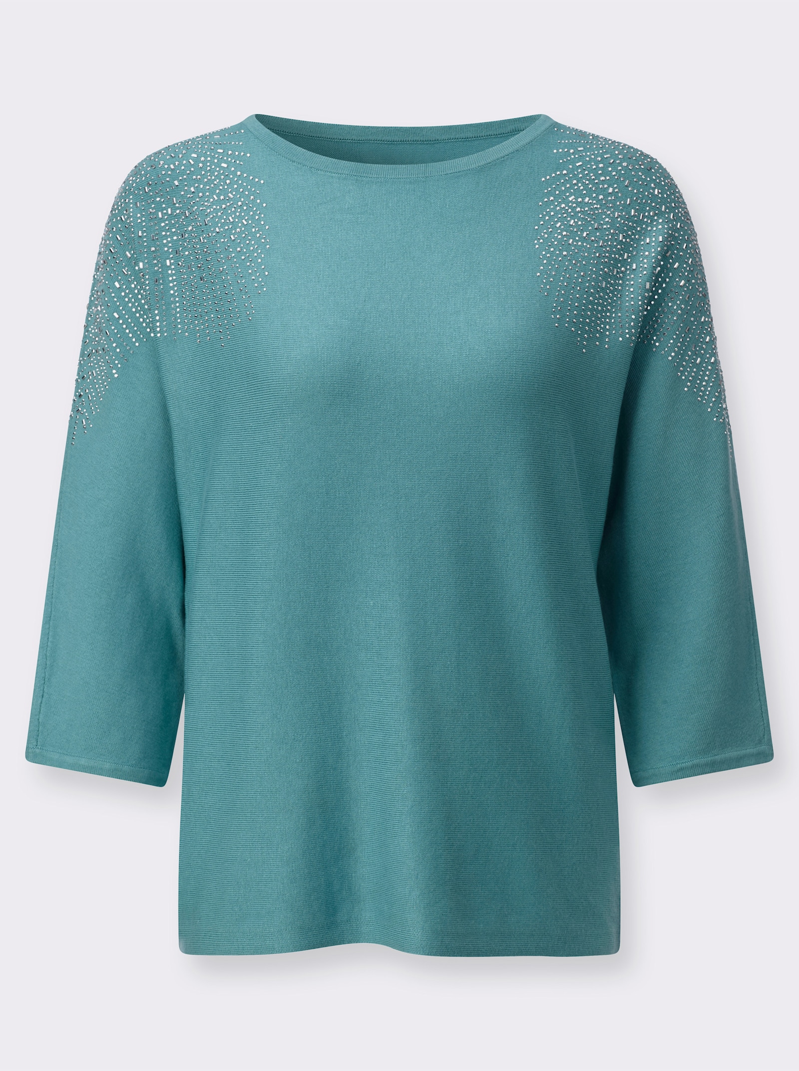 3/4 Arm-Pullover mit Viskose - ozean