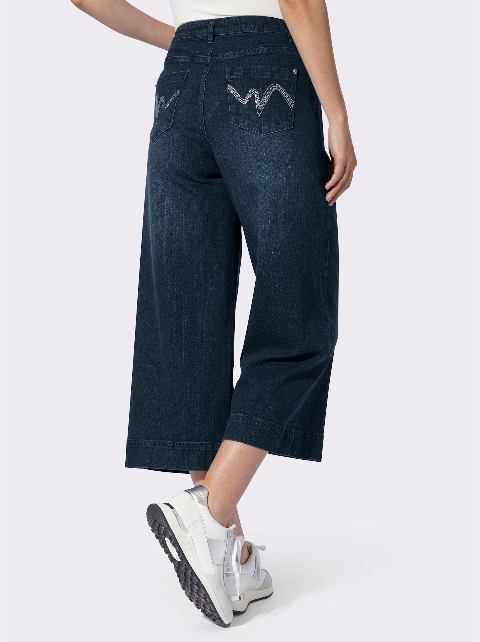 heine Jean 7/8 à la coupe jupe-culotte - bleu foncé