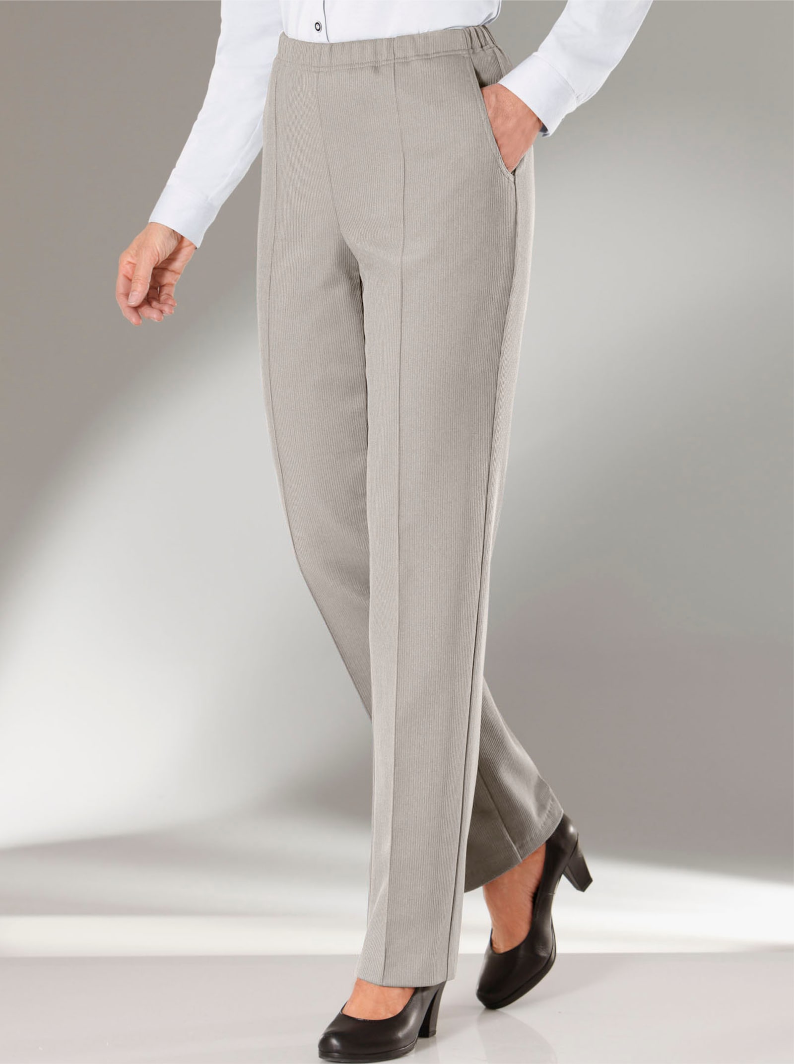 Jerseyhose in Ripp-Qualität - stein