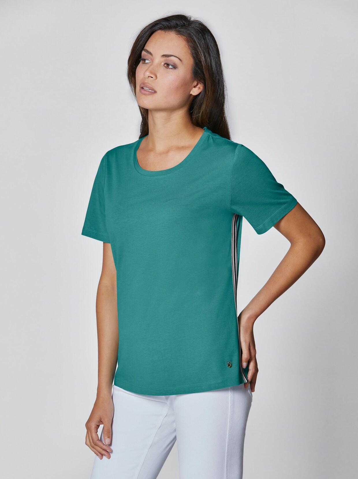 Creation L Premium Shirt van lyocell en katoen - lagune