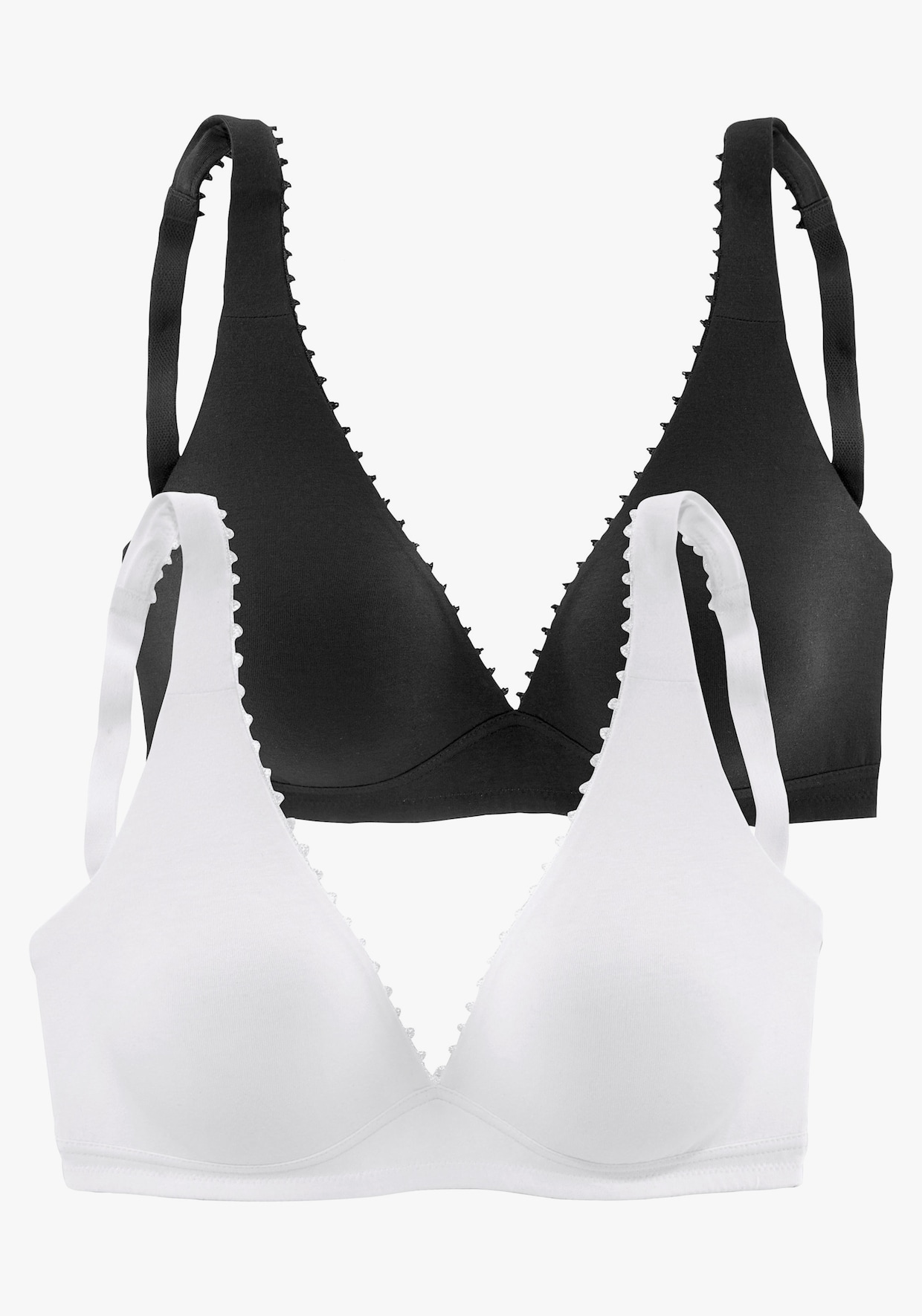 petite fleur Bralette-BH - weiss+schwarz