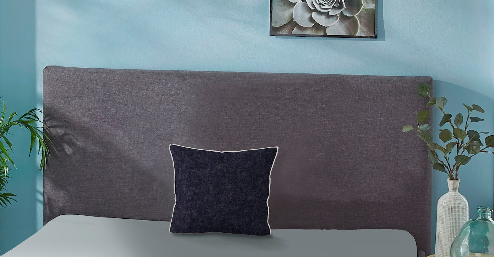 Biberna Bettwäsche - marine-grau