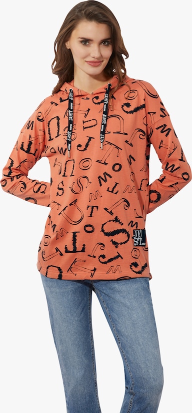 Longshirt - papaya-schwarz