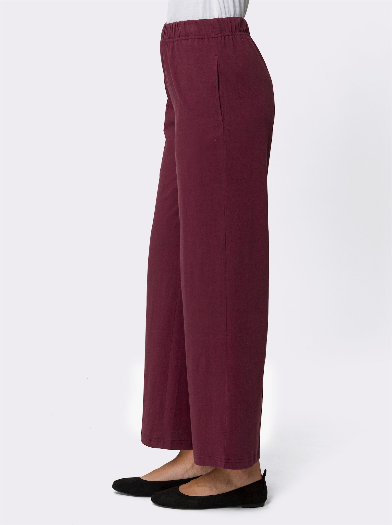 Freizeithose in weiter Form - marine + bordeaux