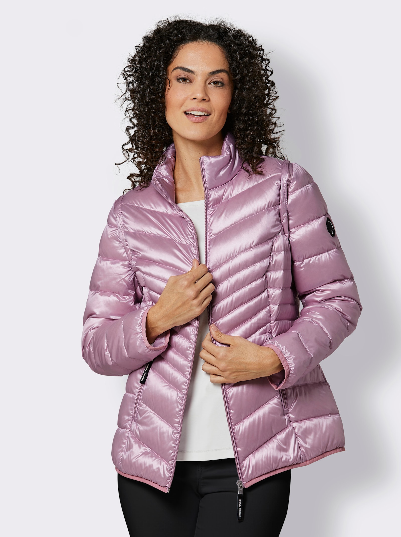 CREATION L PREMIUM 2-in-1-Jacke mit abzippbaren Ärmeln - rosé