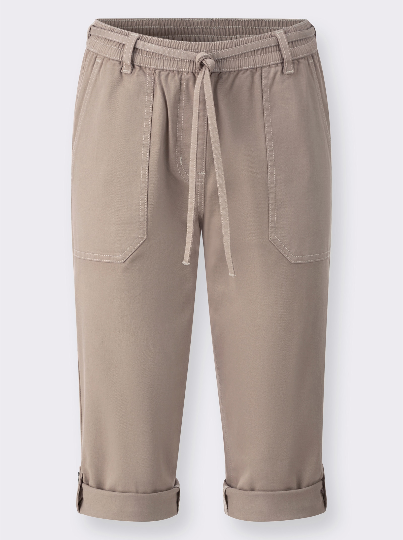 heine Baumwollhose in Capri-Länge - sesam