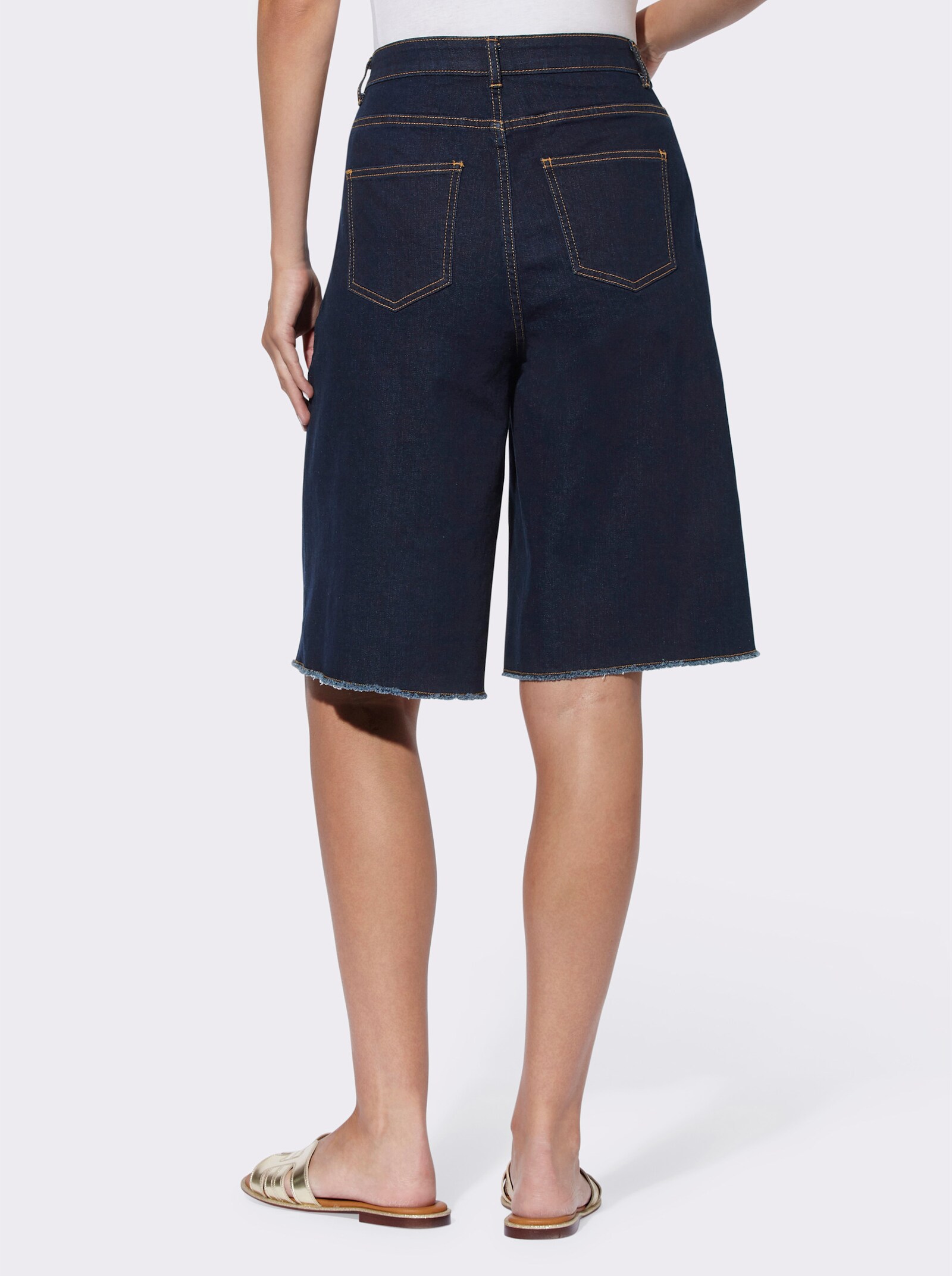 heine Jeansbermudas mit Fransen - dark blue