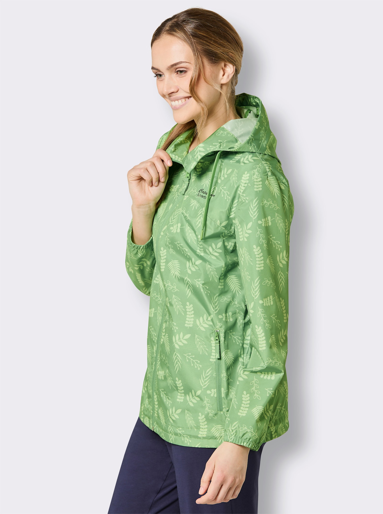 Catamaran Sports Funktionsjacke mit Reißverschluss-Tasche hinten - apfel-reseda