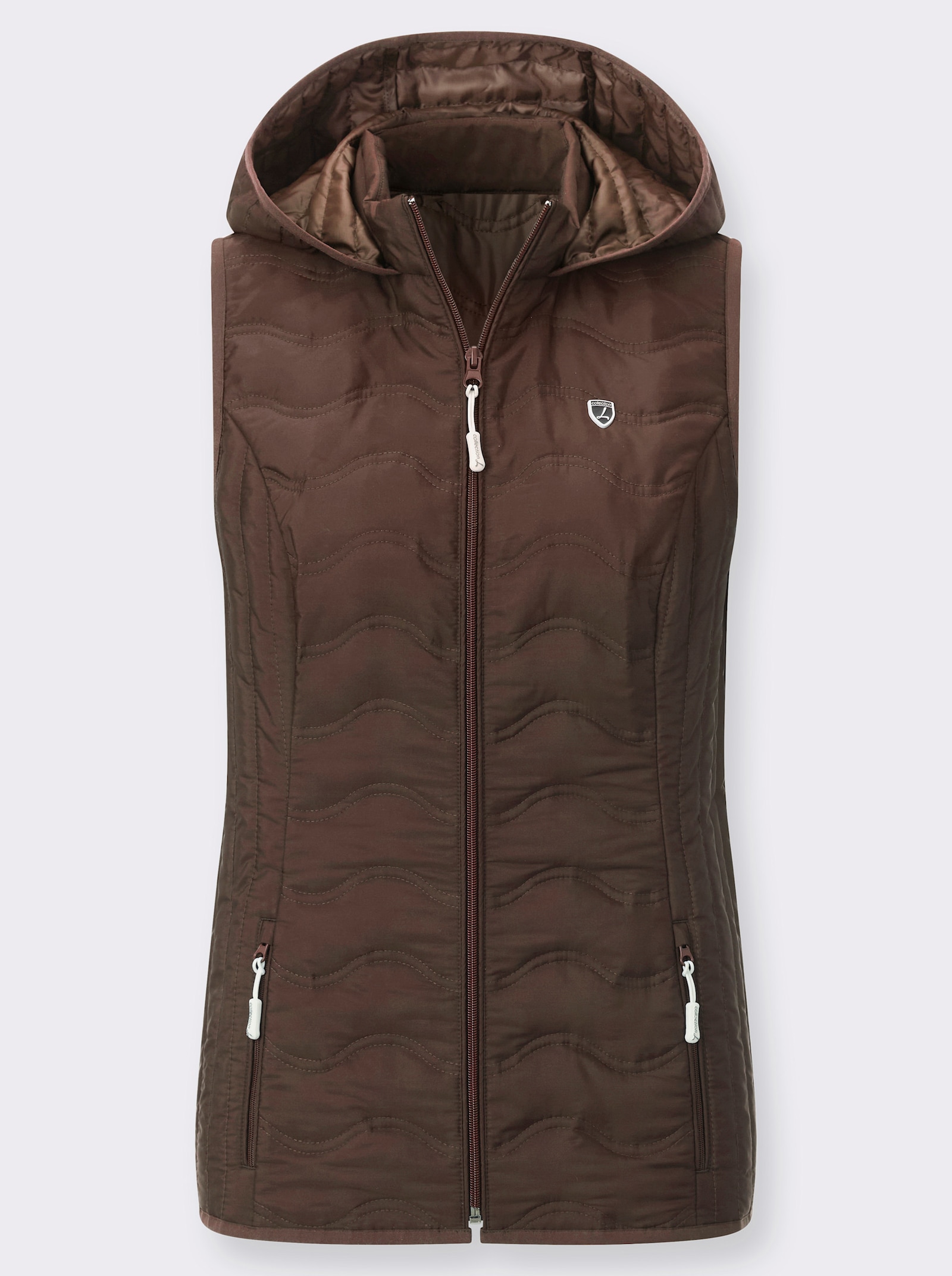 Steppweste mit verschiedener Steppung - schoko
