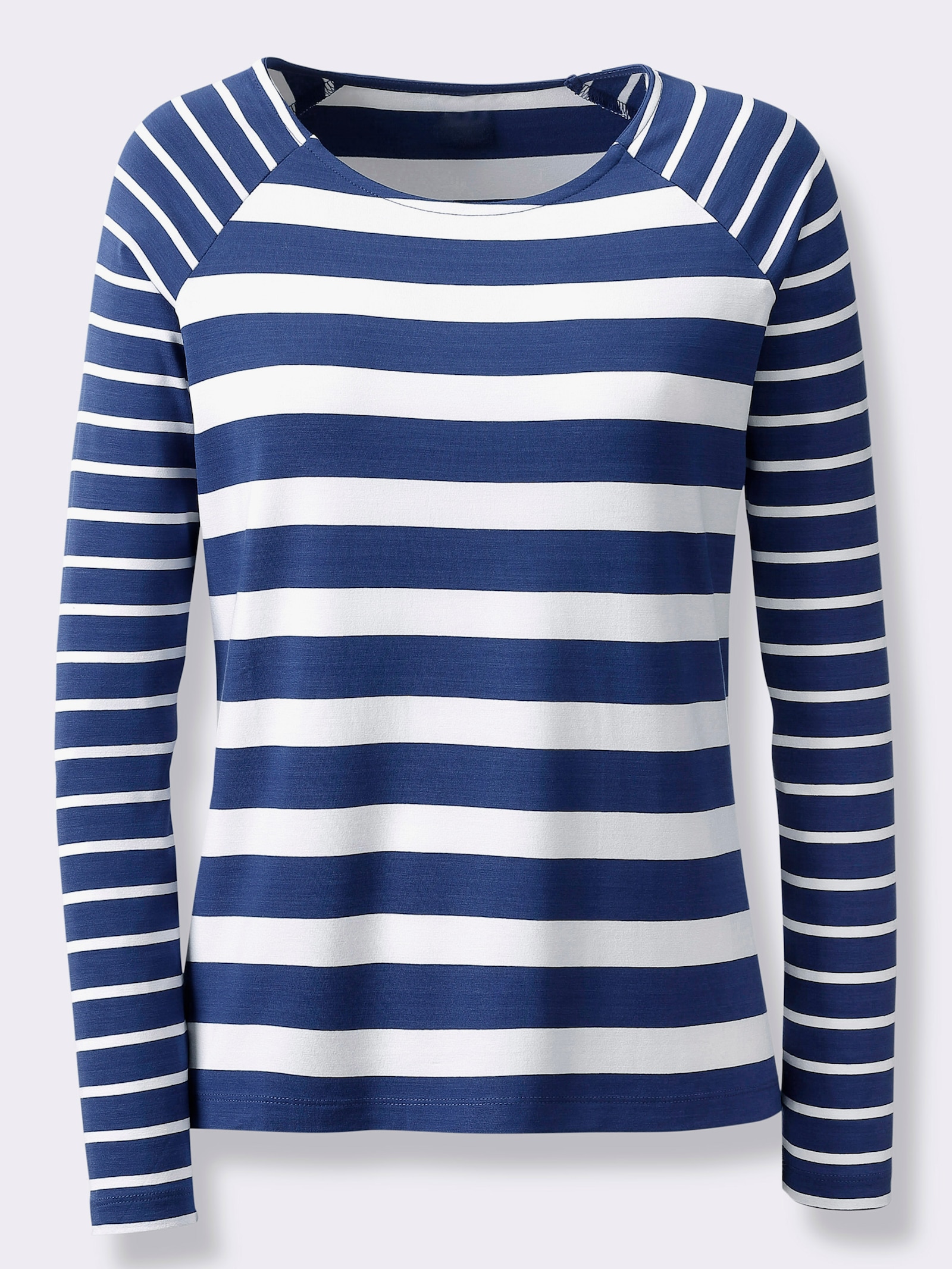 heine Shirt met lange mouwen in streepdessin - koningsblauw/ecru gestreept