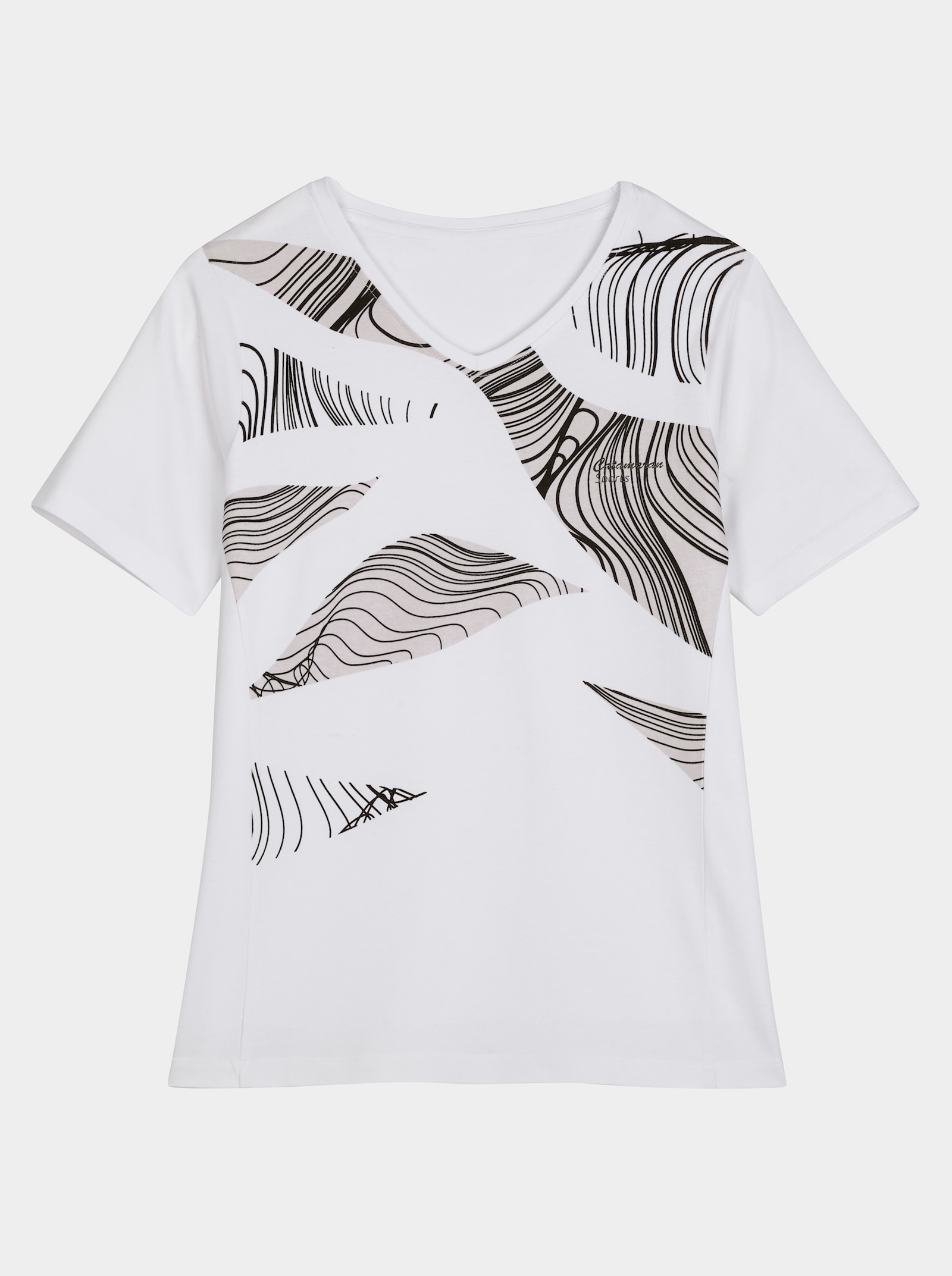 Catamaran Sports Sportshirt met stretch - wit gedessineerd