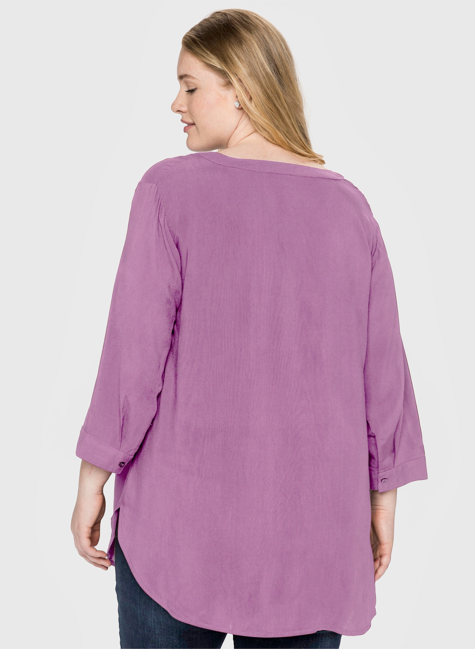 sheego Tuniek met decoratieve plooi - orchidee