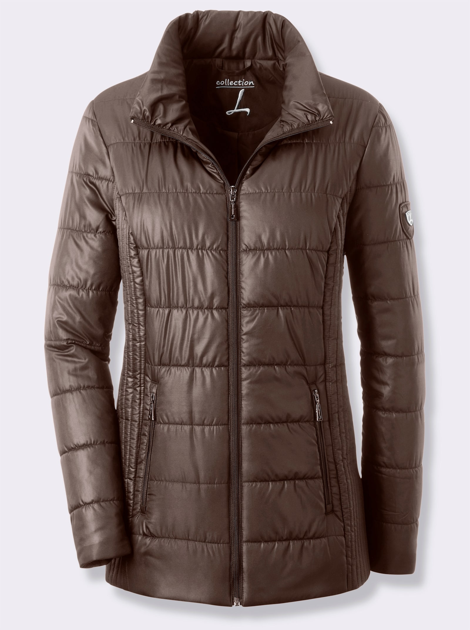 Steppjacke mit seitlicher Längs-Steppung - schoko