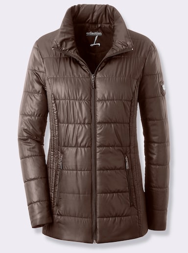 Steppjacke mit seitlicher Längs-Steppung - schoko