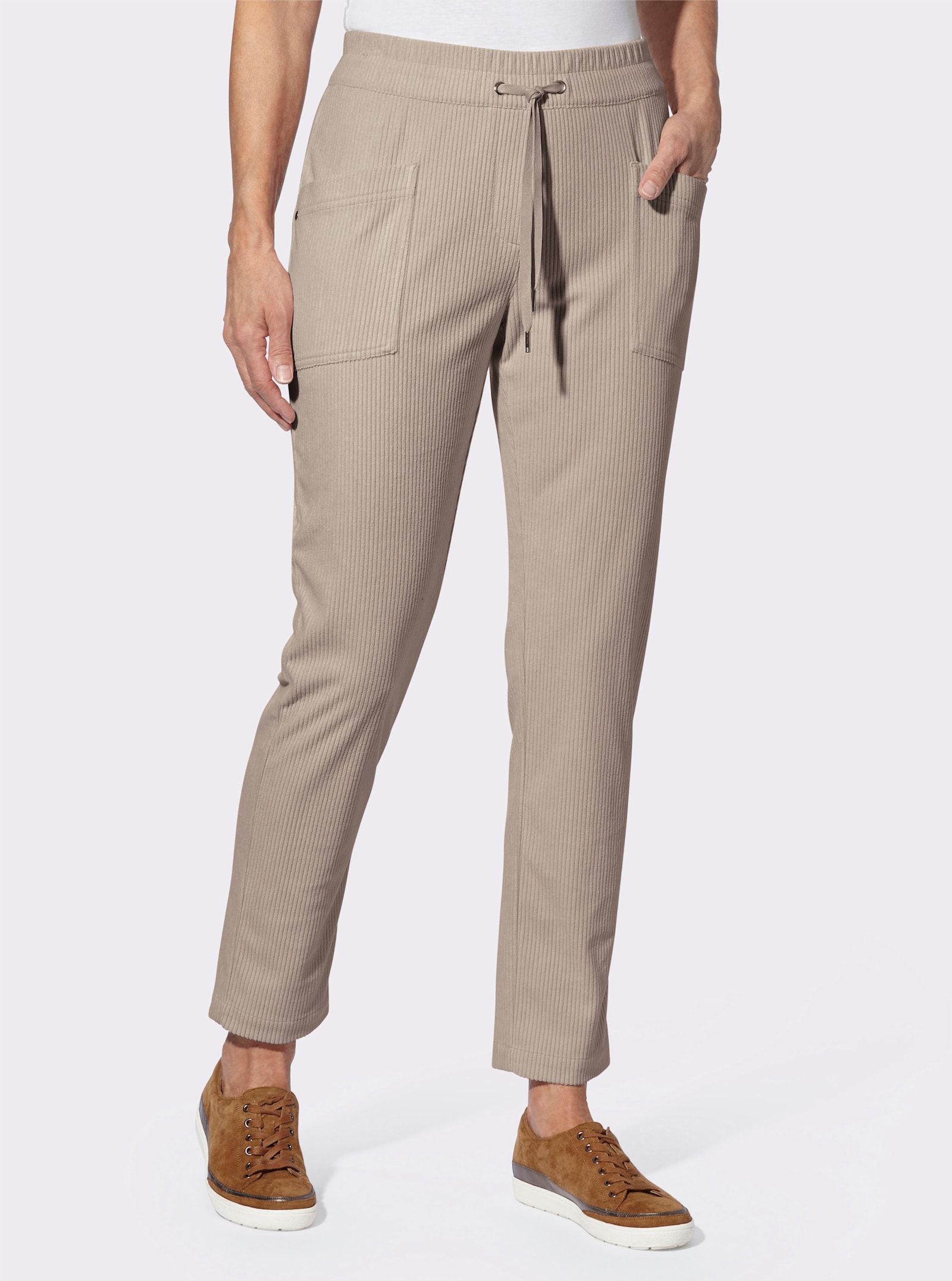Cordhose mit Rundum-Dehnbund - sesam